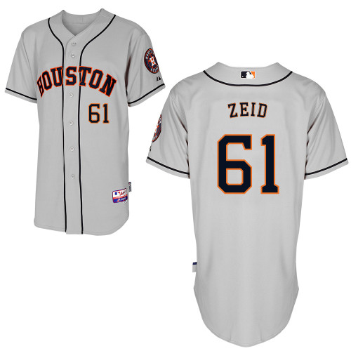 Josh Zeid #61 MLB Jersey-Houston Astros Men's Authentic Road Gray Cool Base Baseball Jersey